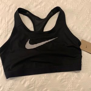 Brand New Nike black swoosh sports bra size XL